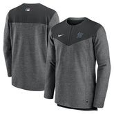 Miami Marlins Nike Authentic Collection Game Time Performance Half-Zip Top - Black Tops