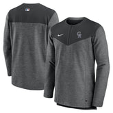 Colorado Rockies Nike Authentic Collection Game Time Performance Half-Zip Top - Black Tops