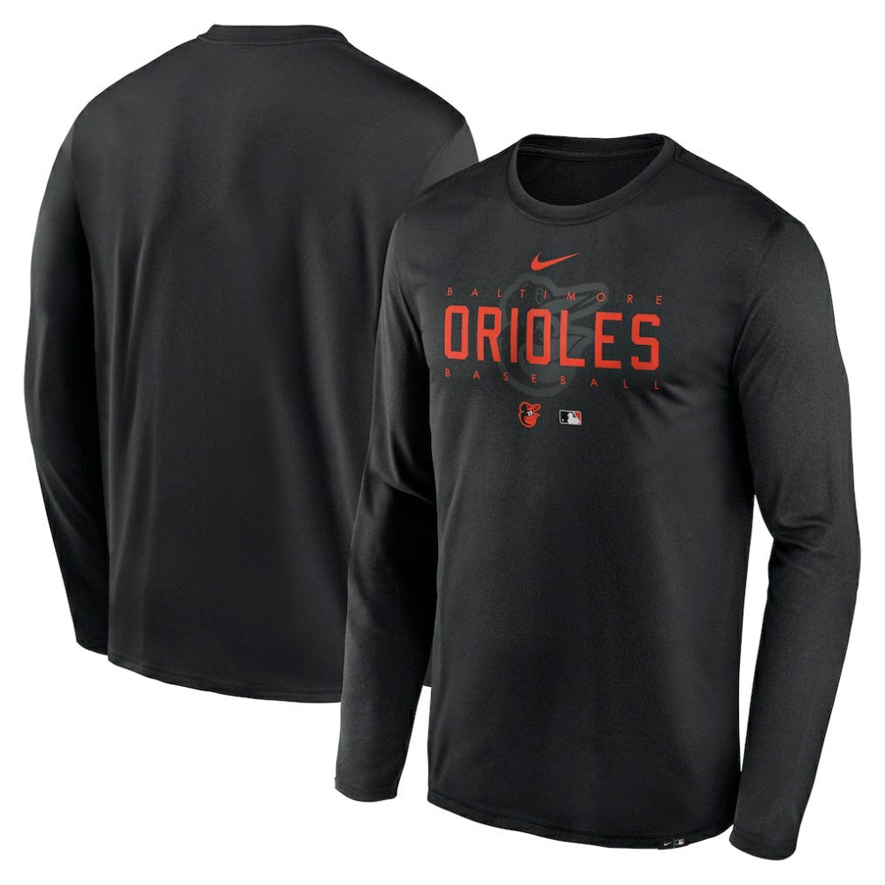 Baltimore Orioles Nike Authentic Collection Team Logo Legend Performance Long Sleeve T-Shirt - Black T-shirts
