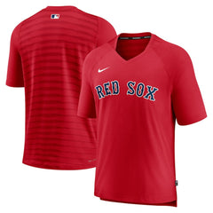 Boston Red Sox Nike Authentic Collection Pregame Raglan Performance V-Neck T-Shirt - Red T-shirts
