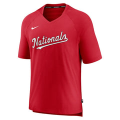Washington Nationals Nike Authentic Collection Pregame Raglan Performance V-Neck T-Shirt - Red T-shirts