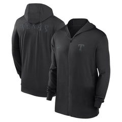 Texas Rangers Nike Authentic Collection Travel Performance Lightweight Full-Zip Hoodie - Black Hoodies