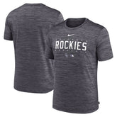 Colorado Rockies Nike Authentic Collection Velocity Performance Practice T-Shirt - Heather Charcoal T-shirts