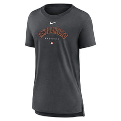 San Francisco Giants Nike Women's Authentic Collection Early Work Tri-Blend T-Shirt - Heather Charcoal T-shirts