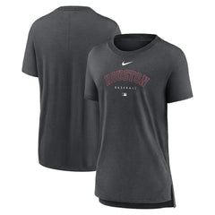 Houston Astros Nike Women's Authentic Collection Early Work Tri-Blend T-Shirt - Heather Charcoal T-shirts