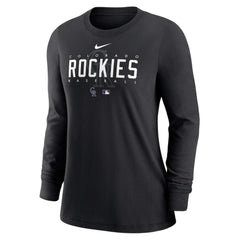 Colorado Rockies Nike Women's Authentic Collection Legend Performance Long Sleeve T-Shirt - Black T-shirts