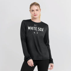 Chicago White Sox Nike Women's Authentic Collection Legend Performance Long Sleeve T-Shirt - Black T-shirts