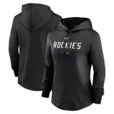 Colorado Rockies Nike Women's Authentic Collection Pregame Performance Pullover Hoodie - Black Hoodies