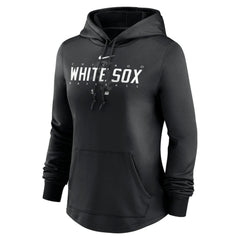 Chicago White Sox Nike Women's Authentic Collection Pregame Performance Pullover Hoodie - Black Hoodies