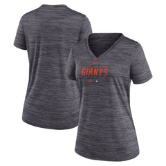 San Francisco Giants Nike Women's Authentic Collection Velocity Practice Performance V-Neck T-Shirt - Black T-shirts