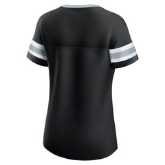Las Vegas Raiders Women's Plus Size Original State Lace-Up T-Shirt Black