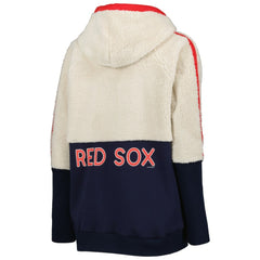 Boston Red Sox G-III 4Her by Carl Banks Women's Shuffle It Raglan Full-Zip Hoodie - Oatmeal/Navy Hoodies