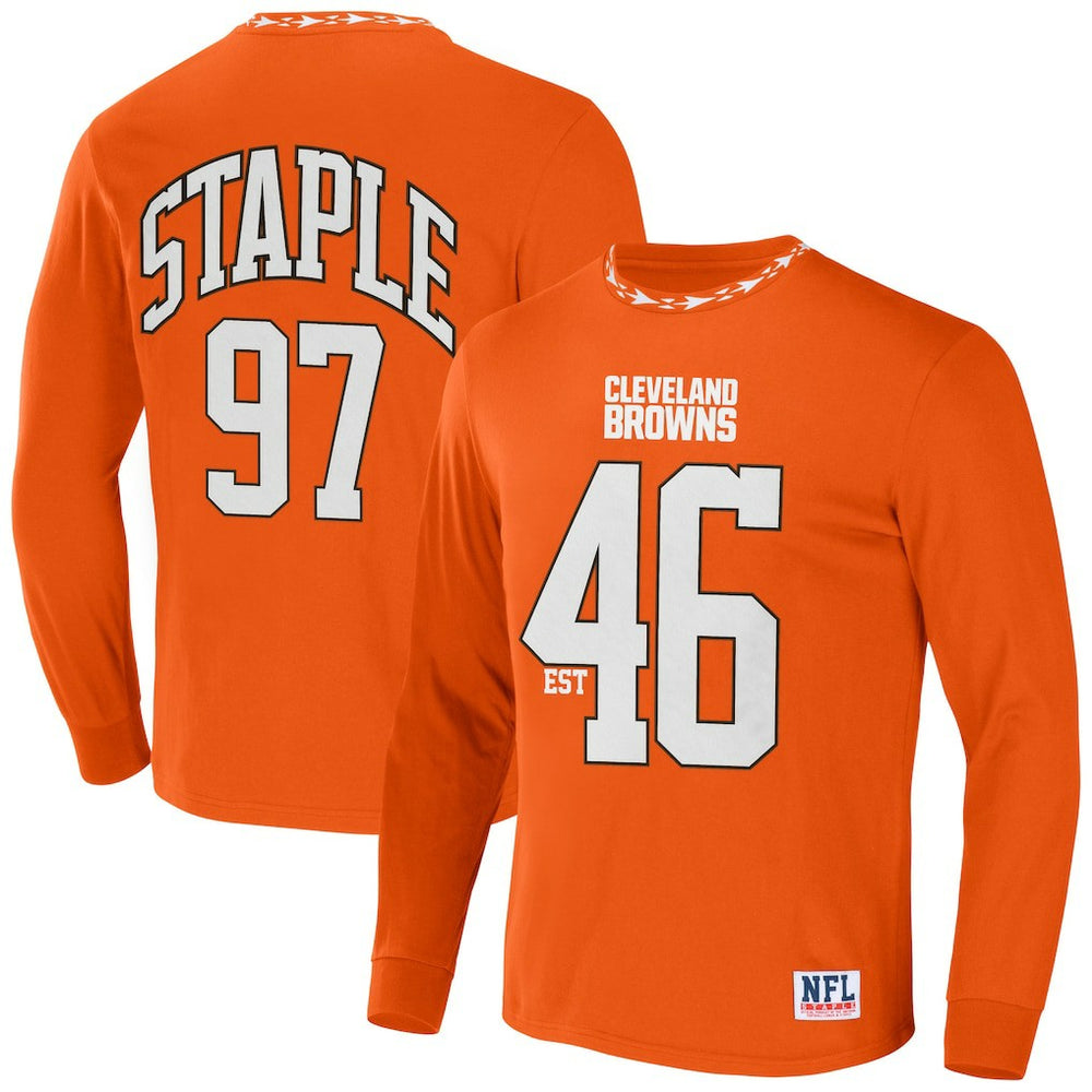 Cleveland Browns NFL x Staple Core Team Long Sleeve T-Shirt Orange