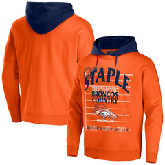 Denver Broncos NFL x Staple Throwback Vintage Wash Pullover Hoodie Orange