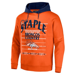 Denver Broncos NFL x Staple Throwback Vintage Wash Pullover Hoodie Orange