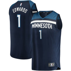 NBA Anthony Edwards Minnesota Timberwolves 2021/22 Fast Break Replica Jersey - Icon Edition - Navy