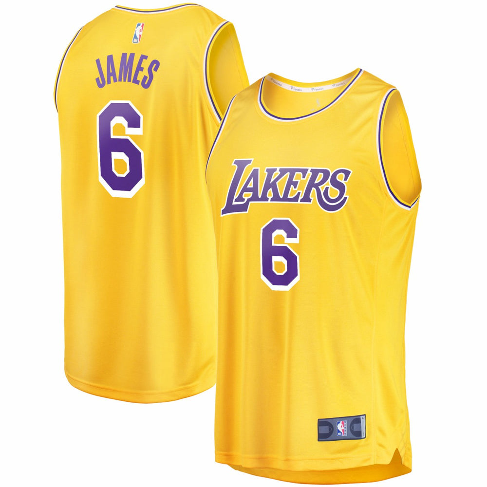 NBA LeBron James Los Angeles Lakers 2021/22 Fast Break Replica Jersey - Icon Edition - Gold