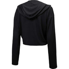 New York Yankees Majestic Threads Women's Leopard Cropped Hoodie - Black Hoodies