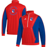NHL New York Rangers adidas Team Classics Half-Zip Jacket - Red