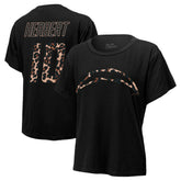 Justin Herbert Los Angeles Chargers Majestic Threads Women's Leopard Player Name & Number T-Shirt Black