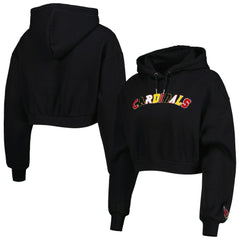 Arizona Cardinals The Wild Collective Women's Cropped Pullover Hoodie Black