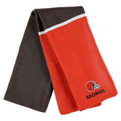 Cleveland Browns WEAR by Erin Andrews Women's Colorblock Cuffed Knit Hat with Pom and Scarf Set Orange