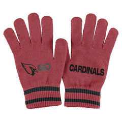 Arizona Cardinals WEAR by Erin Andrews Women's Double Jacquard Cuffed Knit Hat with Pom and Gloves Set Cardinal