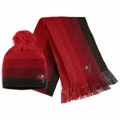 Tampa Bay Buccaneers WEAR by Erin Andrews Women's Ombre Pom Knit Hat and Scarf Set Red