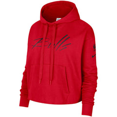 Chicago Bulls Women's Split Flip Courtside Cropped Pullover Hoodie Red