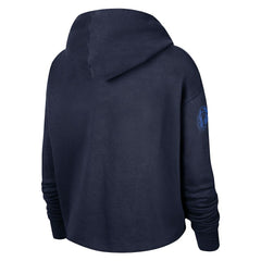 Dallas Mavericks Women's Split Flip Courtside Cropped Pullover Hoodie Navy