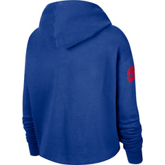 Philadelphia 76ers Women's Split Flip Courtside Cropped Pullover Hoodie Royal