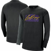 Los Angeles Lakers Courtside Versus Flight MAX90 Long Sleeve T-Shirt Black