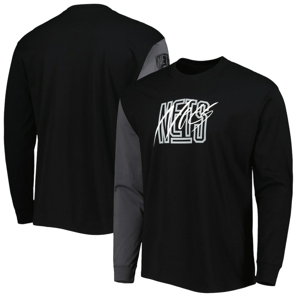 Brooklyn Nets Courtside Versus Flight MAX90 Long Sleeve T-Shirt Black