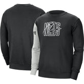Brooklyn Nets Courtside Versus Force & Flight Pullover Sweatshirt Black/Heather Gray