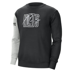 Brooklyn Nets Courtside Versus Force & Flight Pullover Sweatshirt Black/Heather Gray