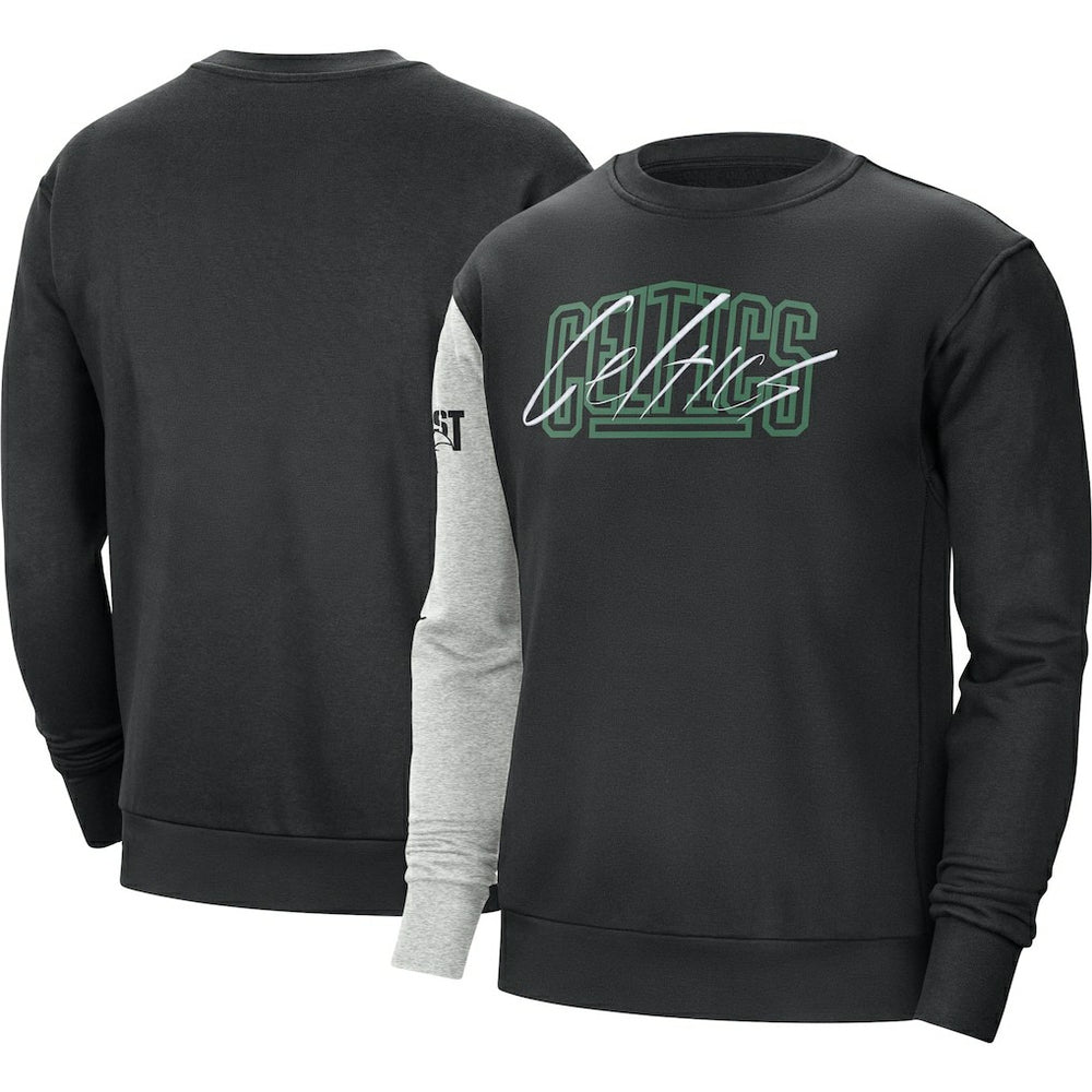 Boston Celtics Courtside Versus Force & Flight Pullover Sweatshirt Black/Heather Gray