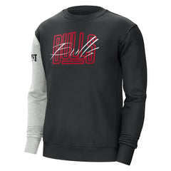 Chicago Bulls Courtside Versus Force & Flight Pullover Sweatshirt Black/Heather Gray