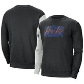 New York Knicks Courtside Versus Force & Flight Pullover Sweatshirt Black/Heather Gray