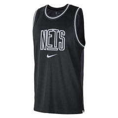 Brooklyn Nets Courtside Versus Force Split DNA Performance Mesh Tank Top Black/Anthracite