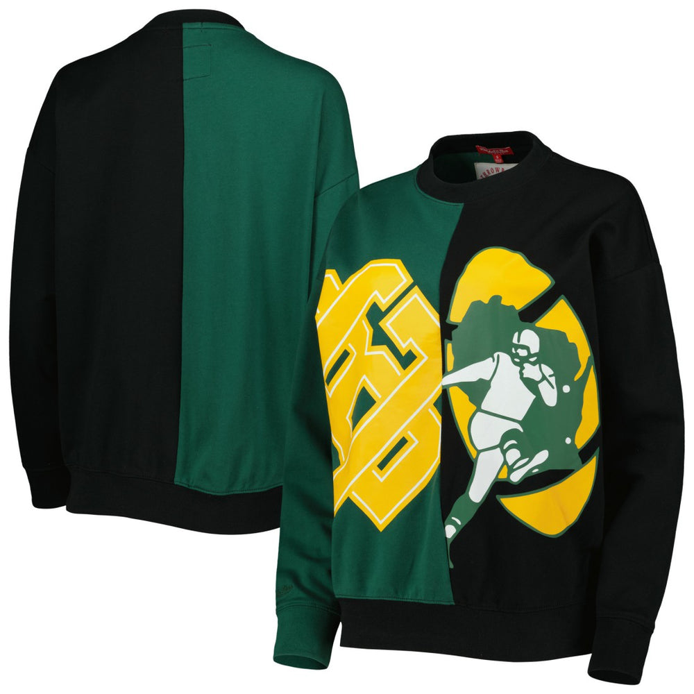 Green Bay Packers Women's Big Face Pullover Sweatshirt Green/Black