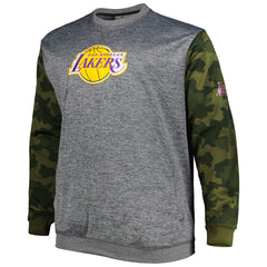 Los Angeles Lakers Big & Tall Camo Stitched Sweatshirt Heather Charcoal