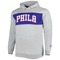 Philadelphia 76ers Big & Tall Wordmark Pullover Hoodie Heather Gray