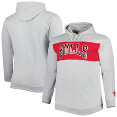 Chicago Bulls Big & Tall Wordmark Pullover Hoodie Heather Gray