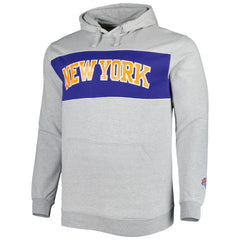 New York Knicks Big & Tall Wordmark Pullover Hoodie Heather Gray