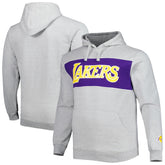 Los Angeles Lakers Big & Tall Wordmark Pullover Hoodie Heather Gray