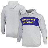 Golden State Warriors Big & Tall Wordmark Pullover Hoodie Heather Gray