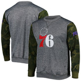 Philadelphia 76ers Camo Stitched Sweatshirt Heather Charcoal