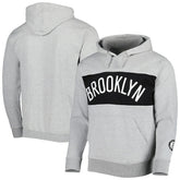 Brooklyn Nets Wordmark French Terry Pullover Hoodie Heather Gray