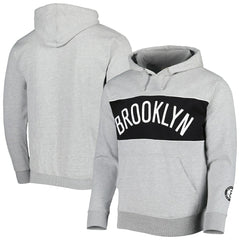 Brooklyn Nets Wordmark French Terry Pullover Hoodie Heather Gray