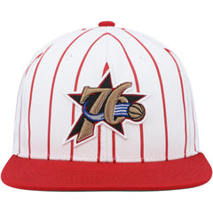 Philadelphia 76ers Hardwood Classics Pinstripe Snapback Hat White